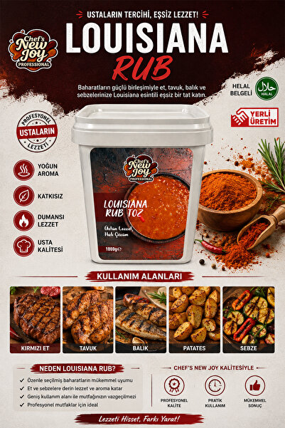 chef's new joy professional Louisiana Rub 1000g Baharat Karışımı Gurme Lezzet