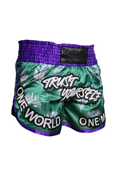 Dragondo Mt3407 One World Muay Thai Shorts Embroidered Shorts