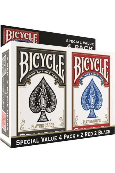 Bicycle Advantageous Package - Standard Black and Red Playing Cards Set of 4
