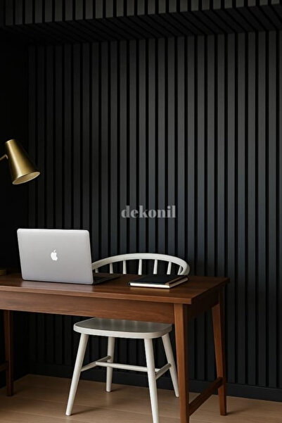 Dekonil Mdf Ahşap Keçeli Akustik Duvar Paneli 60x275 cm - Siyah