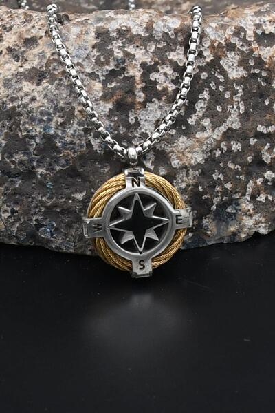 Prestige Polar Star Compass Necklace Stainless Steel Chain 902912