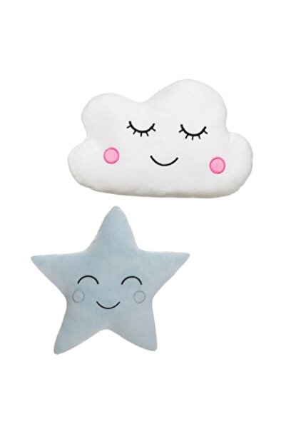 YUPY ®   Set de 2 perne decorative pentru copii, în formă de stea și nor, alb...