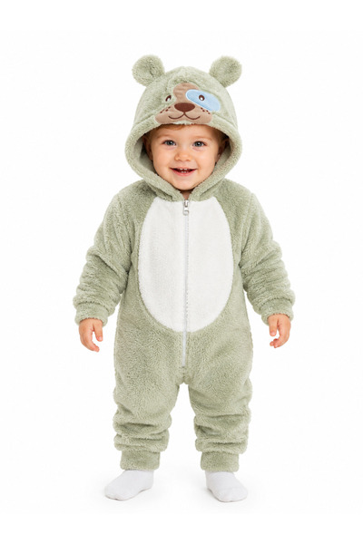 Chicsy Baby Girl Boy Baby Welsoft Plush Jumpsuit Hooded Zippered Winter Baby ...