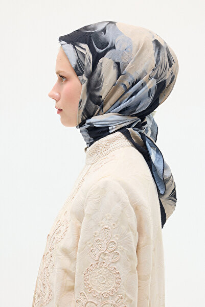 cs camellia scarf Κασκόλ Aria Kraş - Μαύρο-Μπεζ