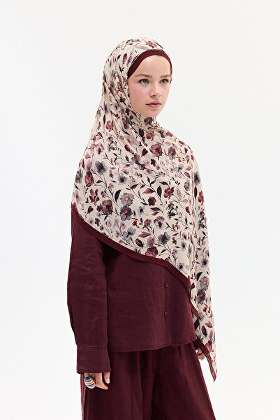 cs camellia scarf Σάλι Λύρα Ράμι - Βουργουνδίας
