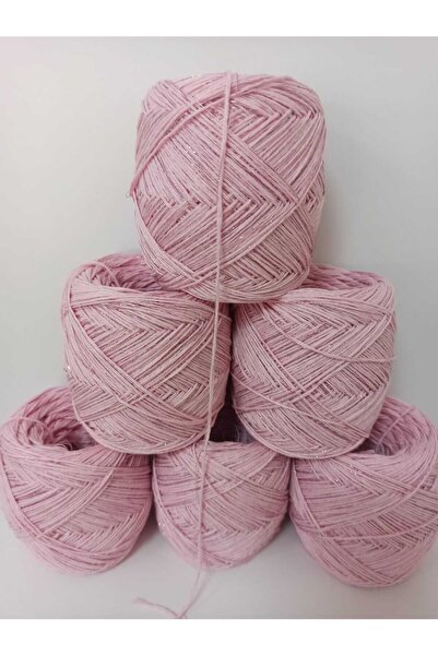 İPEK YÜN İPLİK DÜNYASI Koton Pamuk Örgü İpi (Toz Pembe,Pembe Sim) 100gr