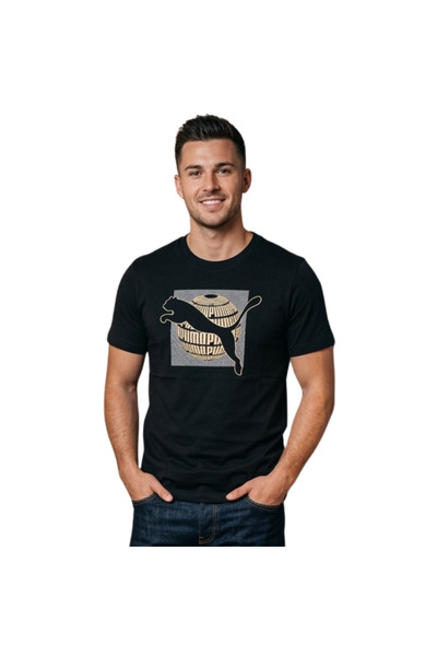 Puma Tricou cu imprimeu grafic negru 691784-01