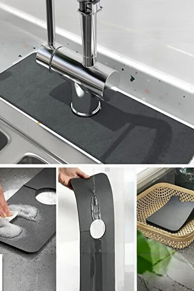 MOBEE Su Emici Sihirli Lavabo Kenar Matı Musluk Altı Kurulama Mutfak Banyo Ev...