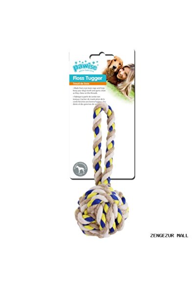 Pawise Zengezur Floss Tugger Rope Ball Dog Toy with Handle (174906) 23 cm