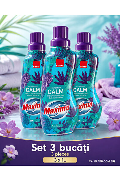 Sano Комплект 3 броя Maxima Moments of Calm, Ултра-концентриран омекотител за...