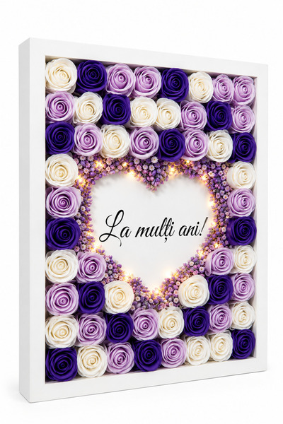 VicVi Handmade Tablou decorativ cu trandafiri din sapun si flori criogenate,i...