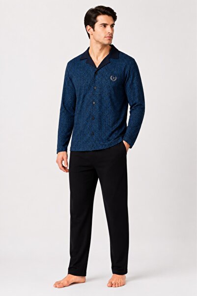 gd goldoremi Men's Large Size Cotton Comfortable Patterned Buttoned Long Slee...