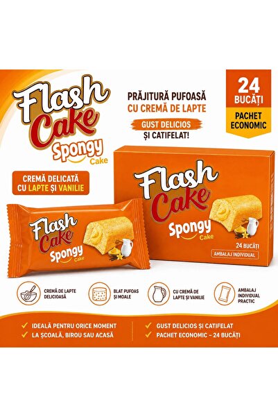 Flash Млечен и ванилов пандишпан 35гр х 24 бр.