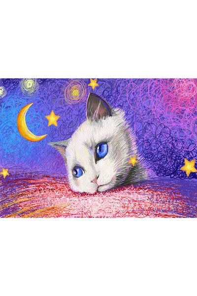 VIODESIGN Fototapet Copii, autoadeziv, Pisica Fermecata, multicolor,200x300 c...