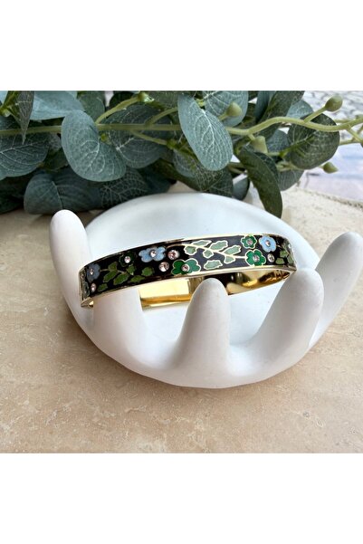 nesdesignn Flower Patterned Black Enameled Steel Handcuffs