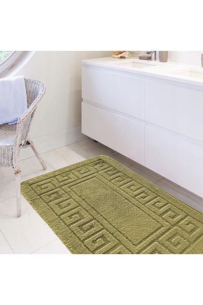 NO BRAND Covorașe de baie cu decupaj, Set etnic kaki, 50 cm x 80 cm și 40 cm