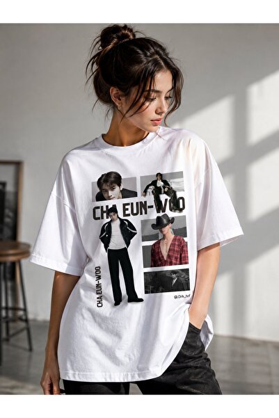 barsdepo Eun Woo Printed T-Shirt, Oversized Unisex T-Shirt Child / Adult (wit...