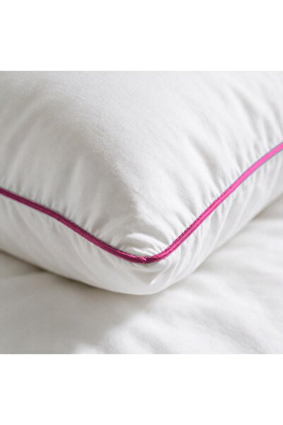 Binna Soft Eco Biyeli Yastık 50x70 cm 600 gr Boncuk Silikon Elyaf Dolgulu - Pembe