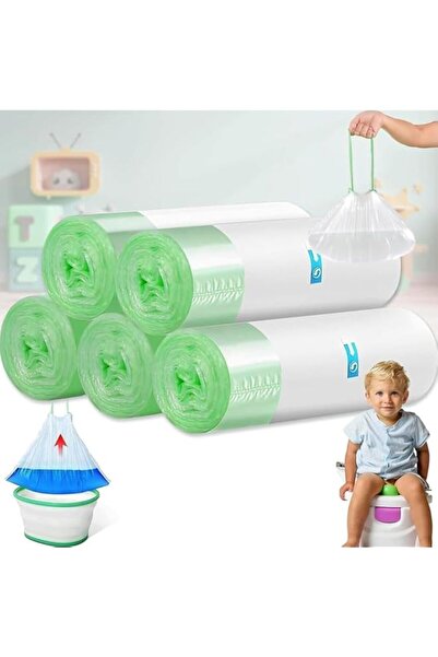 Generic Brand AMERTEER 100Pcs Portable Potty Chair Liners With Drawstring - P...