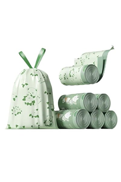 Generic Brand BIGTHREE Garbage Bag with Drawstring, 180 Pieces Disposable Gar...
