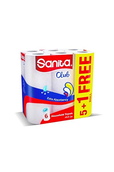 Generic Brand Sanita Club Household Towels - 5+1 Rolls, White