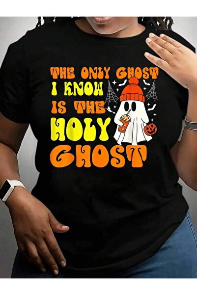 26LIK Only I Know Is The Holy Ghost Happy Halloween Black Graphic T Shirts Tee