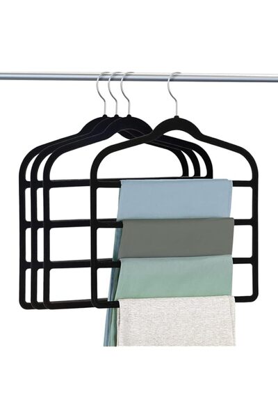 Generic ABS Resin Multi-Tier Clothes Hangers, Black, Space Saving Closet Orga...
