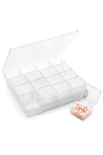 Generic Clear Plastic Bead Storage Containers, with 32 Compartments Secure Hi...