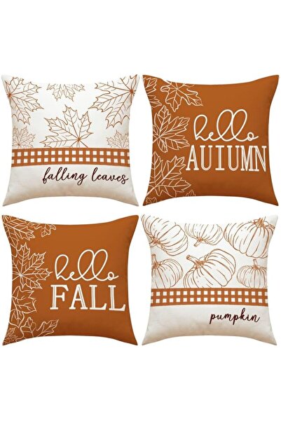 Generic Fall Decorative Throw Pillow Covers 18x18 Inch Set of 4 Fall Gifts fo...