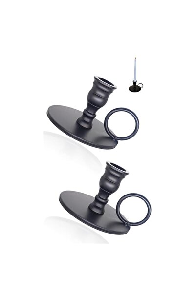 Generic Matte Black Wrought Iron Candle Holders (Set of 2 pcs) - Elegant Cand...