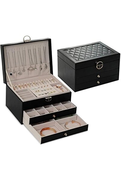 Generic Brand TenSteed Jewelry Box,3 Layer Jewellery Organizer for Women Girl...
