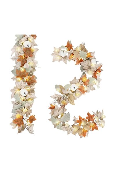 Generic Neutral Fall Garland for Mantle Fireplace, 2 Pack 6Ft Autumn Leaves D...