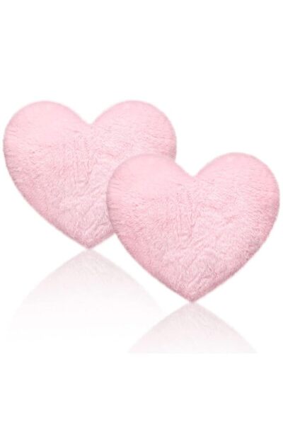 Generic Soft Heart Throw Pillow Plush Heart Shaped Decorative Pillow Faux Rab...