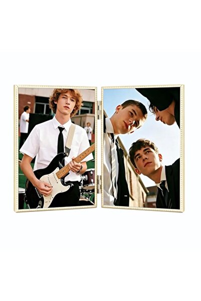 Generic Brand 3.5x5 Double Hinged Metal Picture Frame with HD-Tempered Glass,...