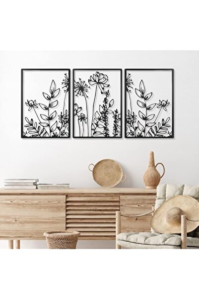 Generic Brand Bukela 3 Pcs Black Metal Wall Art Minimalist Wall Decor for Bed...