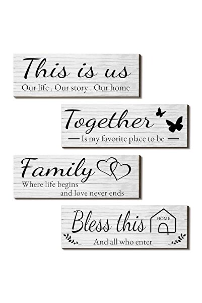 Generic Joyhawk 4 Pieces Wooden Home Wall Art Decor, Rustic, Farmhouse THIS I...