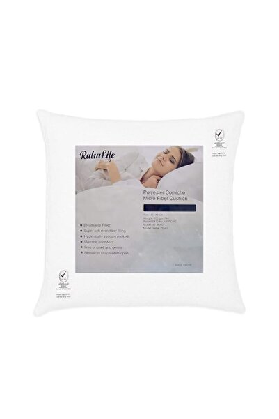 Generic Brand Cushion | Soft White | Polyester Corniche | Microfibre | 40x40 cm