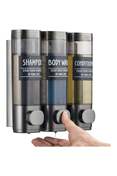 Generic Shampoo and Conditioner Dispenser, 3 Chamber Wall Mounted No Drill Sh...