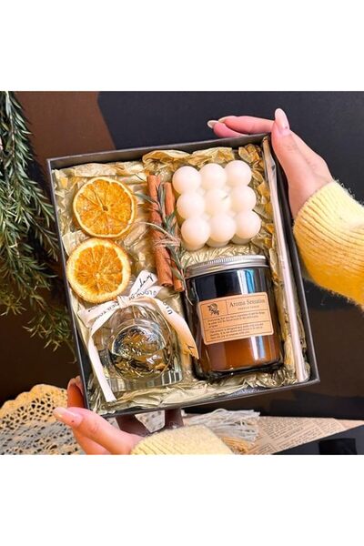 Generic Brand scented candles gift set Box, Cinnamon Sticks, Dried Orange Sli...