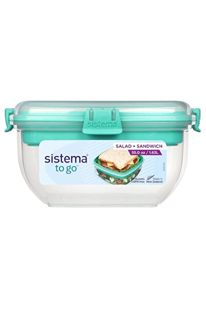 Generic Sistema 21358 1.63L Salad & Sandwich, Polypropylene, Minty Teal