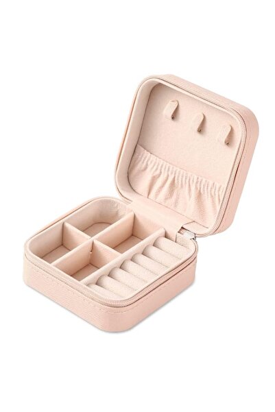 Generic Brand Portable Travel Mini Jewelry Box Leather Jewellery Ring Organiz...