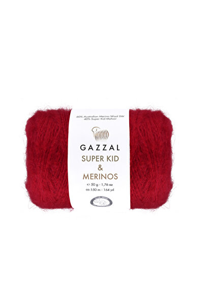 GAZZAL İPLİK Gazzal Super Kid Merinos – Mohair and Merino Wool Blended Hand K...