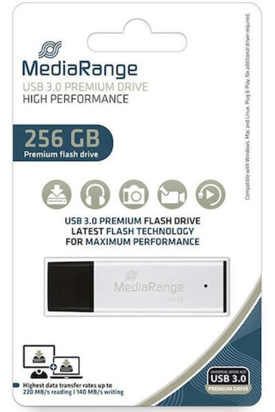 MediaRange 256GB USB 3.0 Στικάκι Ασημί