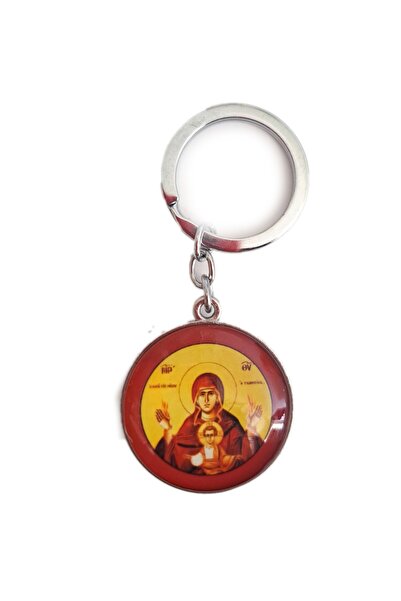 Bestgifts Γυάλινο μπρελόκ διπλής όψης (Παναγία Τσαμπίκα)