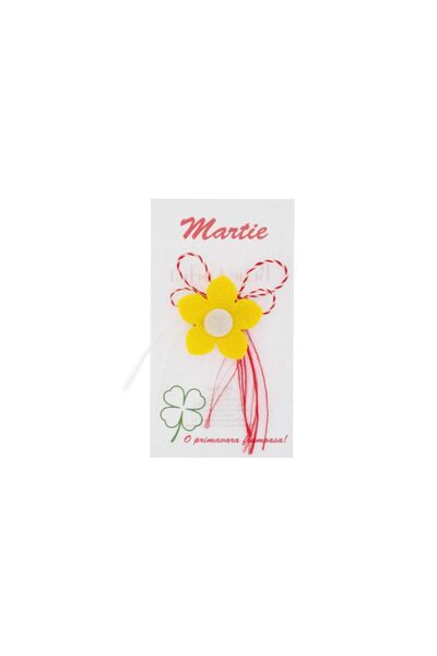 ButicCochet Broșă Martisor, Buticcochet, Narcisa, din pâslă, galben și alb – ...