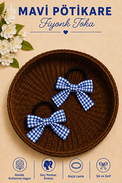 Hophera Pötikare Short Tail Bow Hair Clip Strong Elastic Hair Clip Set of 2