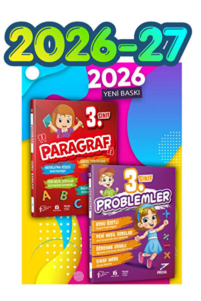 Pruva Akademi Pruva 3.Sınıf Paragraf - Problem Soru Bankası 2026-2027 Yeni Baskı