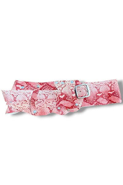 Yılday Gür Butik Kadın Serpentine Yılan Desenli Hakiki Deri Kemer - El Yapımı...