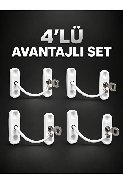 Lisinya Window Safety Lock with Key, Child Safety Lock Set of 4 -