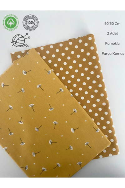 seyranat 2 Pieces, Width 50 cm Brown and Mustard Bags, Wallets, Cotton Fabric...